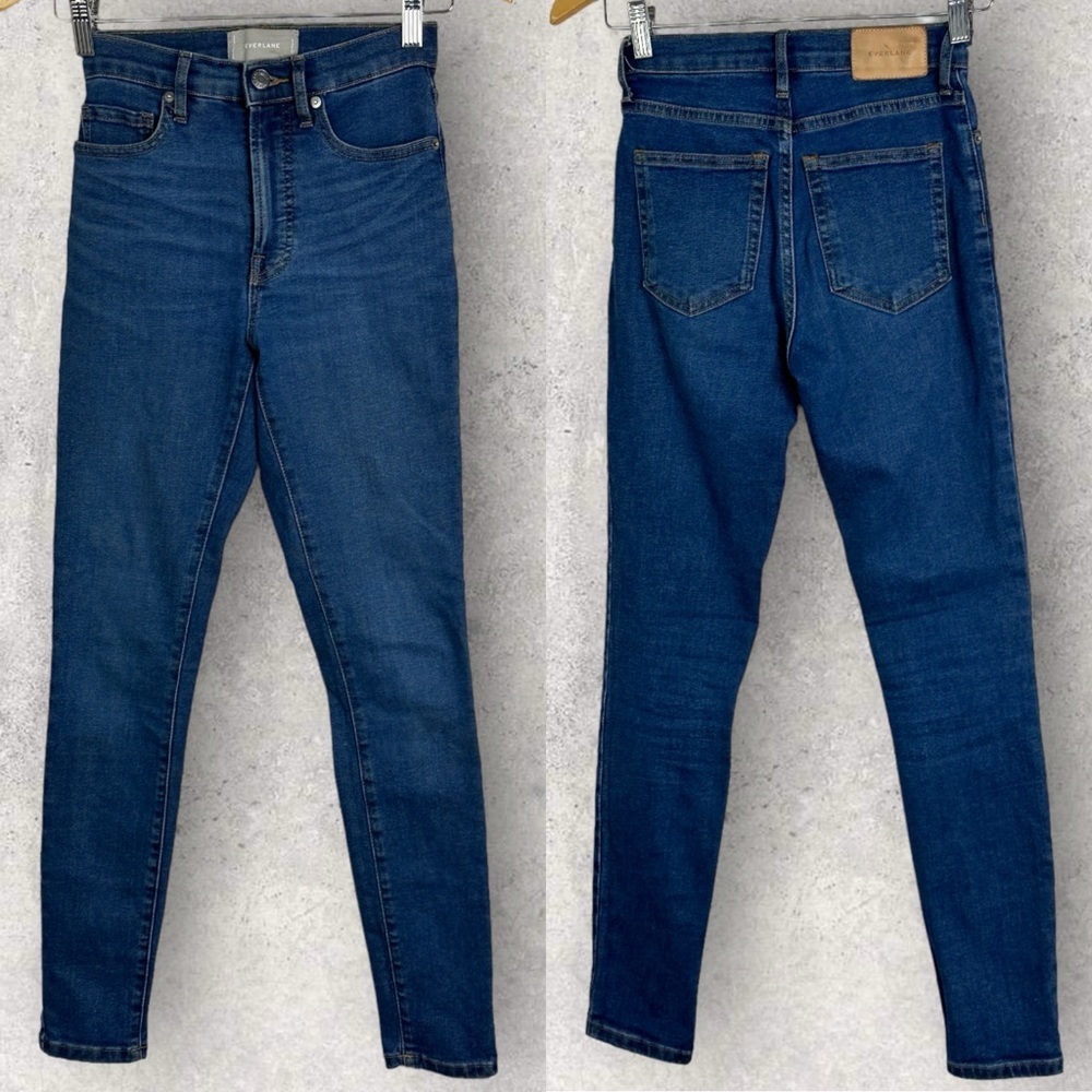 Everlane Authentic Stretch High Rise Skinny Blue Jeans Denim Size 24 Regular